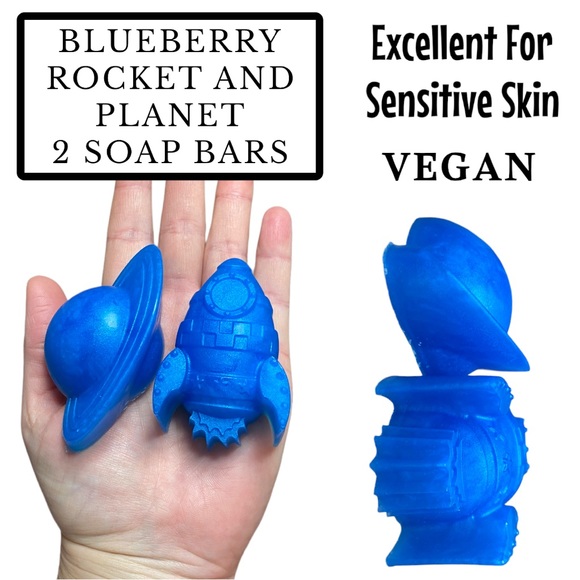 1 Bar, Rocket and Planet Blueberry, Handmade Soap ( PRICE IS FIRM ) - Picture 1 of 1